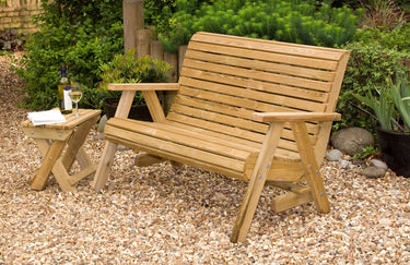 wooden garden sofa